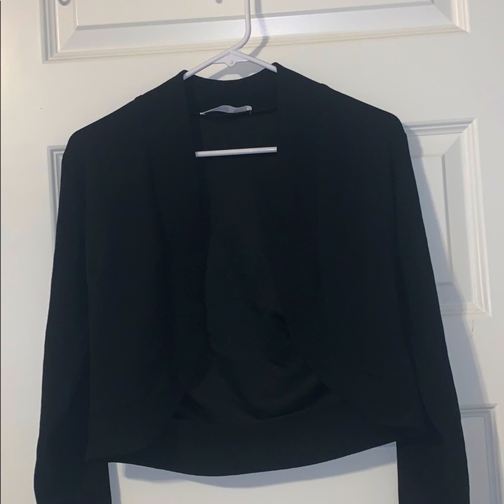 Black cropped cardigan